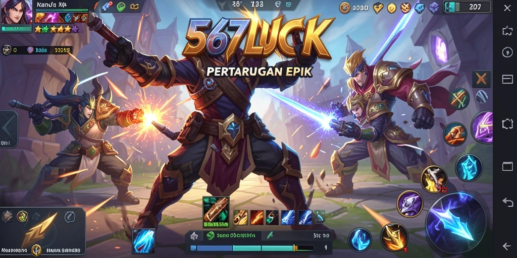 Tampilan menarik dari gameplay seru 567LUCK di arena MOBA.