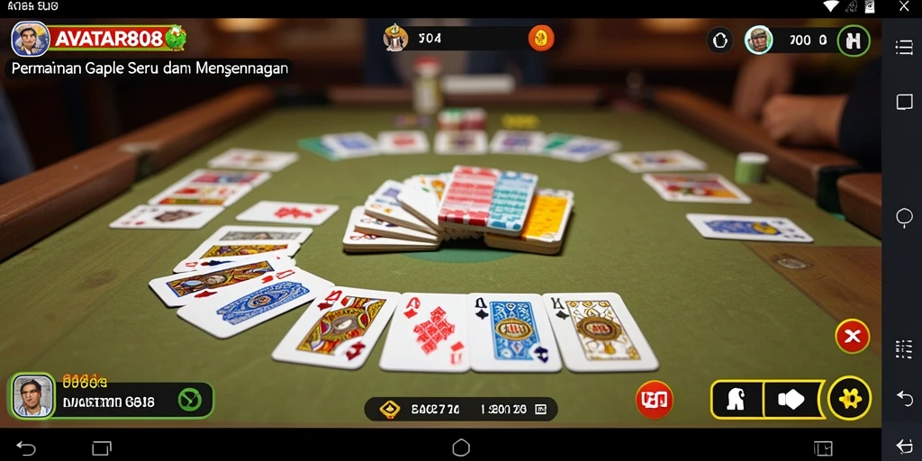 Screenshot gameplay Gaple di AVATAR808 dengan tampilan kartu yang menarik.