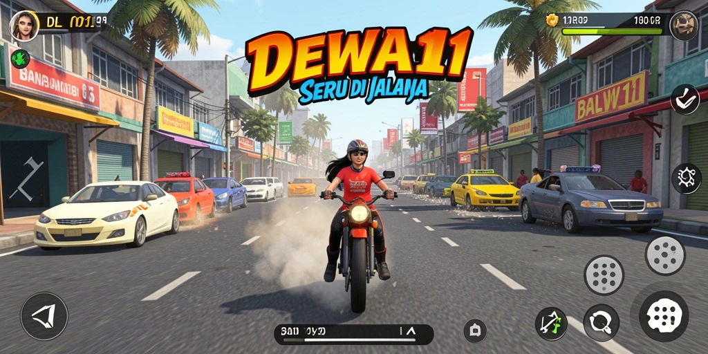 Tangkapan layar DEWI11 menampilkan aksi balapan yang mendebarkan.