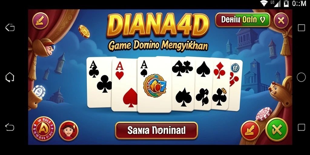 Screenshot gameplay DIANA4D menampilkan serunya permainan domino.