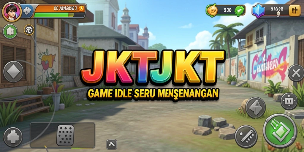 Screenshot game JKTJKT dengan tampilan gameplay Idle yang menarik.