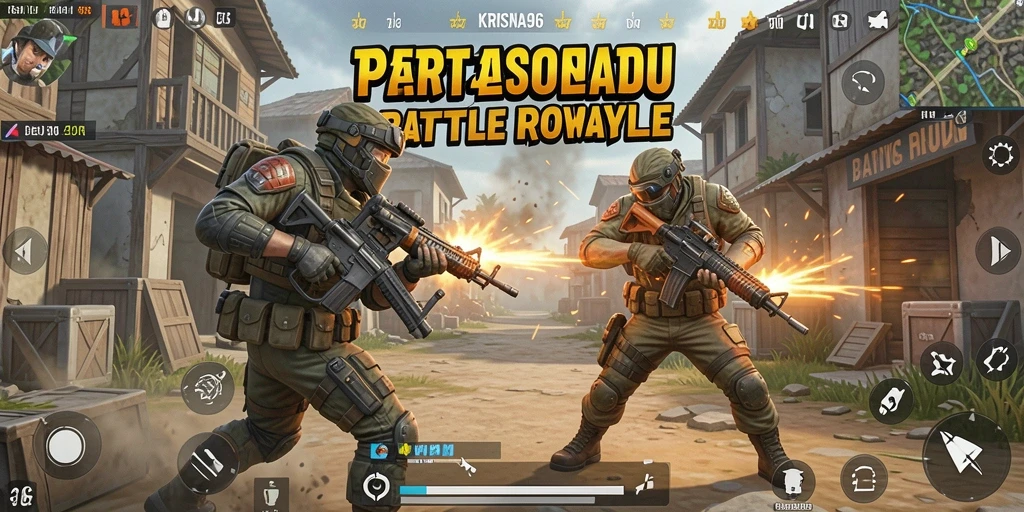 Tangkapan layar menampilkan aksi seru gameplay Battle Royale