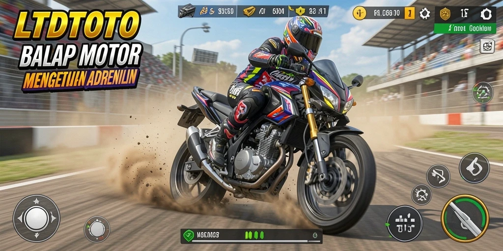 Gameplay LTDTOTO menampilkan aksi balap motor yang mendebarkan dan realistis.