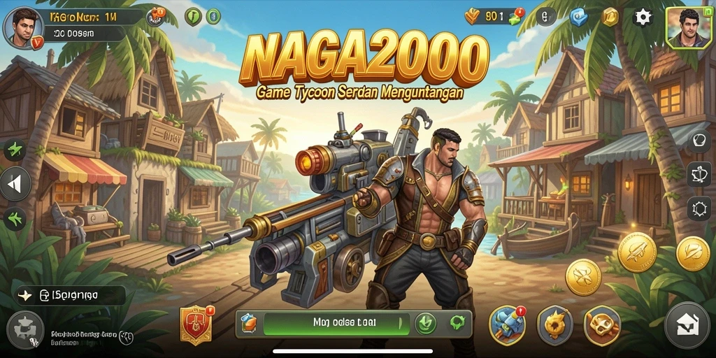 Screenshot gameplay NAGA2000 menampilkan keseruan mengelola bisnis Tycoon.