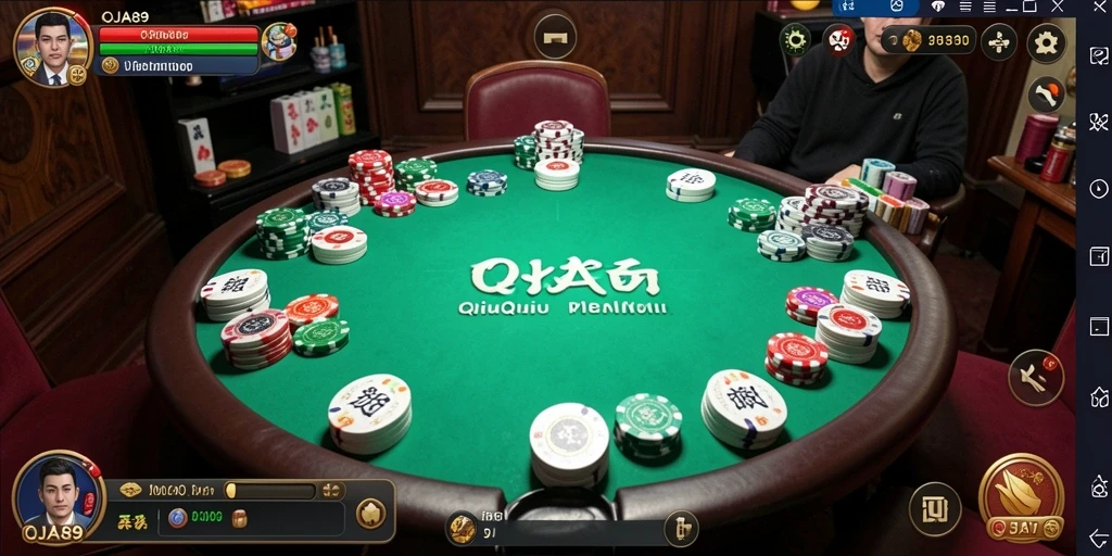 Tampilan gameplay QiuQiu yang menarik dan interaktif.