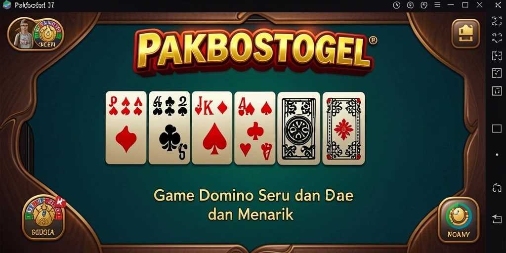 Tampilan gameplay seru dalam PAKBOSTOGEL, permainan Domino klasik.
