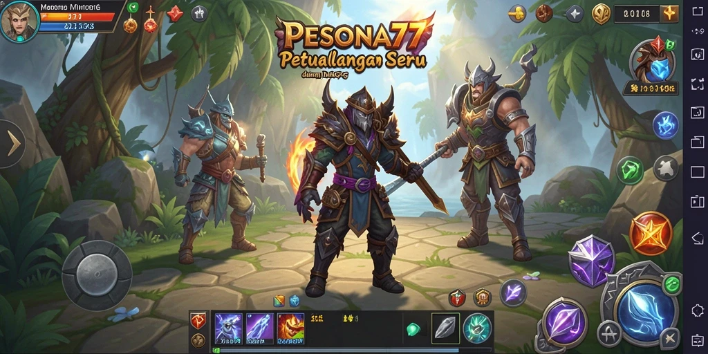 Tangkapan layar utama PESONA77 menampilkan aksi seru dalam petualangan MMORPG.