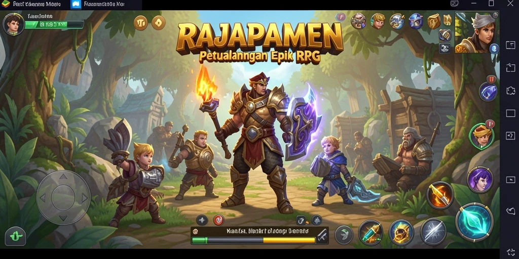 Screenshot utama RAJAPAMEN menampilkan aksi pertarungan yang mendebarkan dalam gameplay RPG.