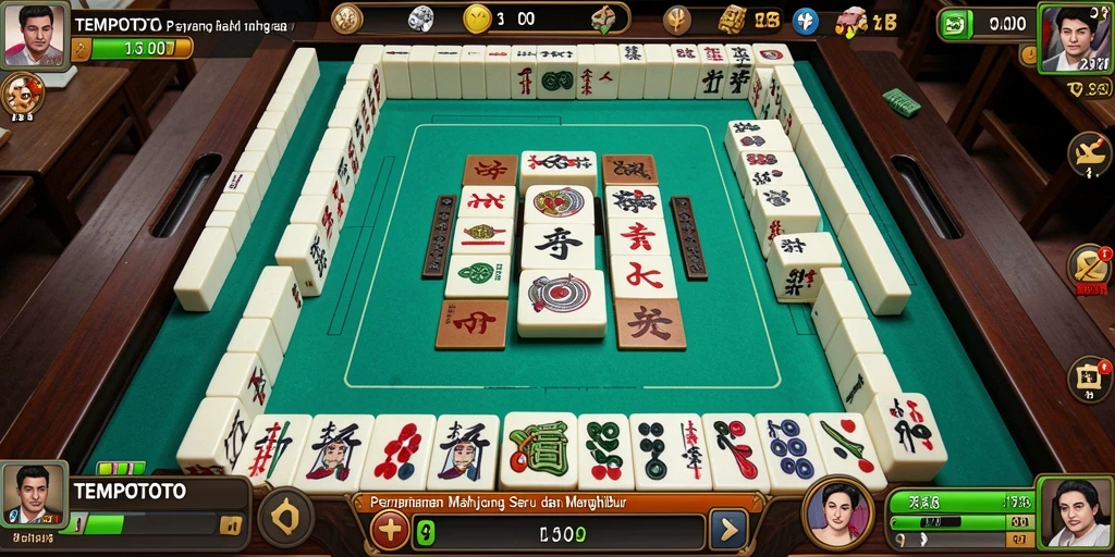 Tangkapan layar TEMPOTOTO menampilkan gameplay Mahjong yang menarik.