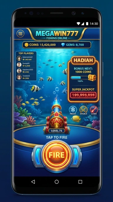 Screenshot aplikasi megawin777 menampilkan berbagai kategori yang menarik.